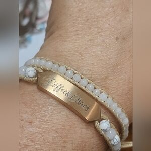 Coffee & Chaos Howlite Wrap Bracelet